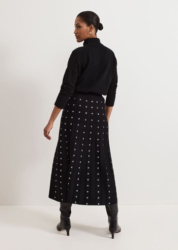 Phase Eight Emilia Eyelet Skirts Black USA | 5806293-QP